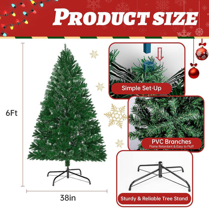 LEVELEVE Premium 6FT Pre-Lit Classic Artificial Holiday Christmas Tree w/1,000 Branch Tips,250 LED Lights for Home,Office,Party Decoration
