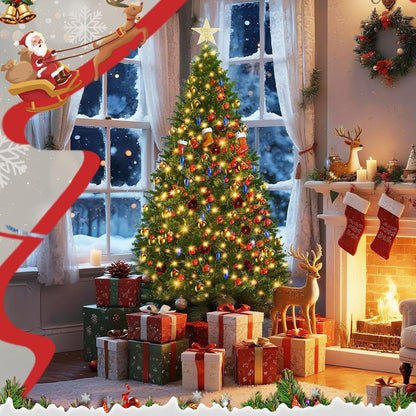LEVELEVE Premium 6FT Pre-Lit Classic Artificial Holiday Christmas Tree w/1,000 Branch Tips,250 LED Lights for Home,Office,Party Decoration