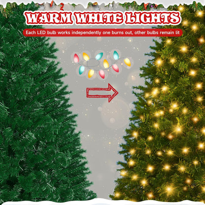 LEVELEVE Premium 6FT Pre-Lit Classic Artificial Holiday Christmas Tree w/1,000 Branch Tips,250 LED Lights for Home,Office,Party Decoration