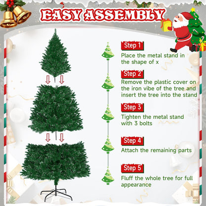 LEVELEVE Premium 6FT Pre-Lit Classic Artificial Holiday Christmas Tree w/1,000 Branch Tips,250 LED Lights for Home,Office,Party Decoration