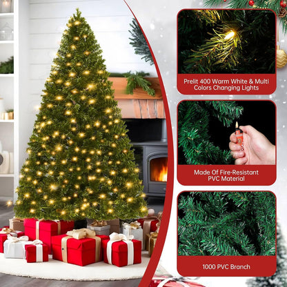 LEVELEVE Premium 6FT Pre-Lit Classic Artificial Holiday Christmas Tree w/1,000 Branch Tips,250 LED Lights for Home,Office,Party Decoration