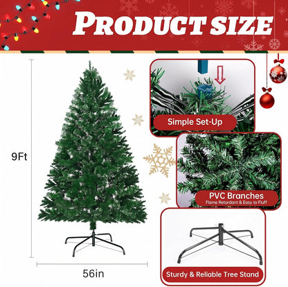 LEVELEVE Premium 6FT Pre-Lit Classic Artificial Holiday Christmas Tree w/1,000 Branch Tips,250 LED Lights for Home,Office,Party Decoration