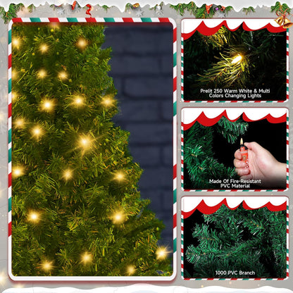 LEVELEVE Premium 6FT Pre-Lit Classic Artificial Holiday Christmas Tree w/1,000 Branch Tips,250 LED Lights for Home,Office,Party Decoration
