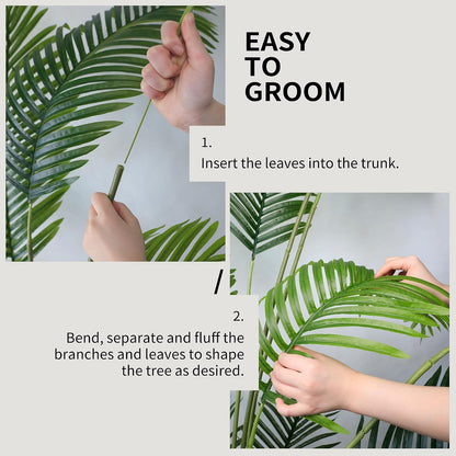 Garden 6ft Artificial Areca Palm Plant 2 Packs in Pot, Fake Cane Palm Silk Tree Indoor Outdoor, Dypsis Lutescens, 70in Lifelike Faux Silk Plant Home Decor