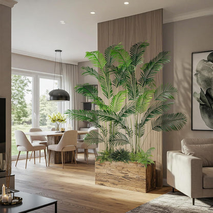 Garden 6ft Artificial Areca Palm Plant 2 Packs in Pot, Fake Cane Palm Silk Tree Indoor Outdoor, Dypsis Lutescens, 70in Lifelike Faux Silk Plant Home Decor