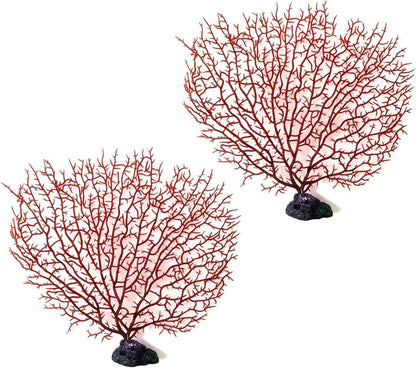 Artificial Coral Plant for Aquarium, Red Coral Tree 2-Pack