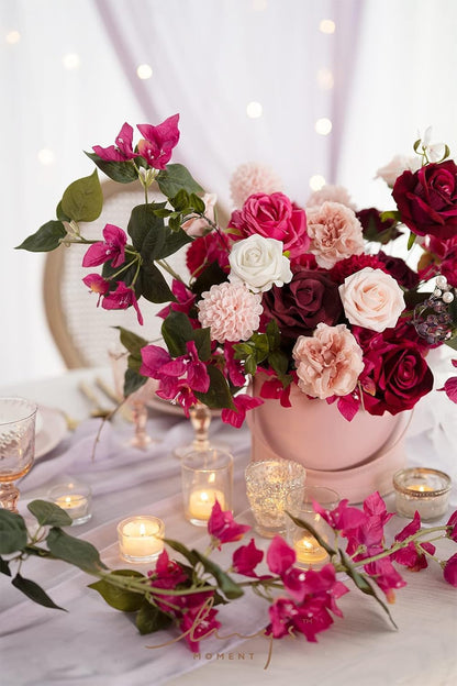 Hot Pink Fuchsia Artificial Dahlias, Wedding Flowers, 25 pcs