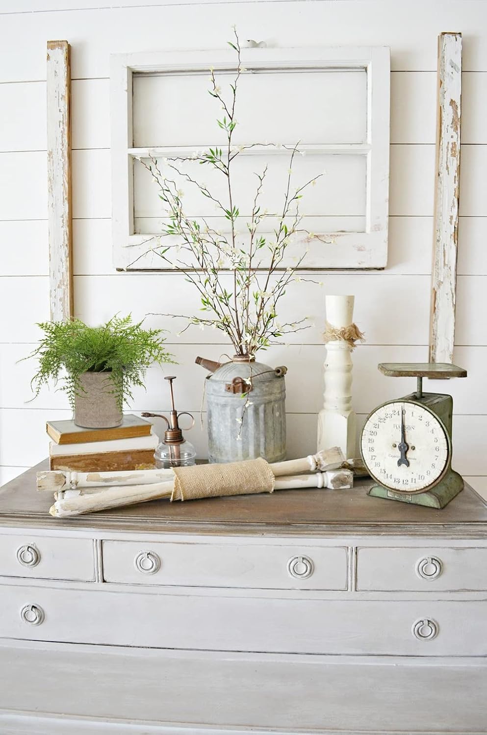 Small Fake Plant Potted Plants Artificial Decor Plastic Asparagus Ferns Plant Faux Plants in Pots for Home Living Room Bedroom Desk Shelf Farmhouse Decoration