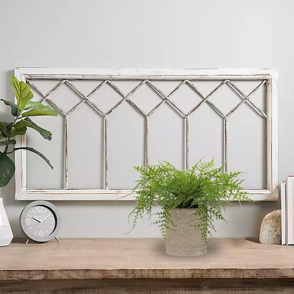 Small Fake Plant Potted Plants Artificial Decor Plastic Asparagus Ferns Plant Faux Plants in Pots for Home Living Room Bedroom Desk Shelf Farmhouse Decoration