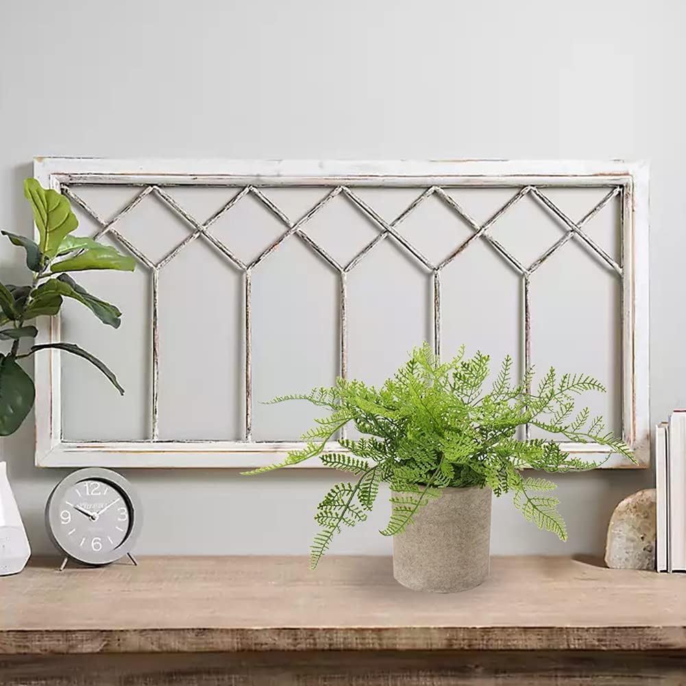 Small Fake Plant Potted Plants Artificial Decor Plastic Asparagus Ferns Plant Faux Plants in Pots for Home Living Room Bedroom Desk Shelf Farmhouse Decoration