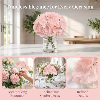 Blue Hydrangea Artificial Flowers Bulk Fake Hydrangea Silk Flowers with Stems for Wedding Party Home Table Centerpieces Florals Bouquets Arch Festival Decoration