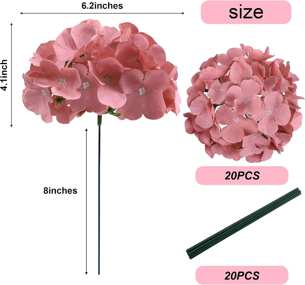 Blue Hydrangea Artificial Flowers Bulk Fake Hydrangea Silk Flowers with Stems for Wedding Party Home Table Centerpieces Florals Bouquets Arch Festival Decoration