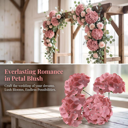 Blue Hydrangea Artificial Flowers Bulk Fake Hydrangea Silk Flowers with Stems for Wedding Party Home Table Centerpieces Florals Bouquets Arch Festival Decoration