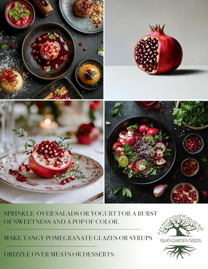 Pomegranate Tree Seeds (Punica granatum) – 30+ Non-GMO Fruit Tree Seeds for Planting, Beautiful Ornamental Tree with Sweet Edible Fruit, by Isla’s Garden Seeds, Gift Idea