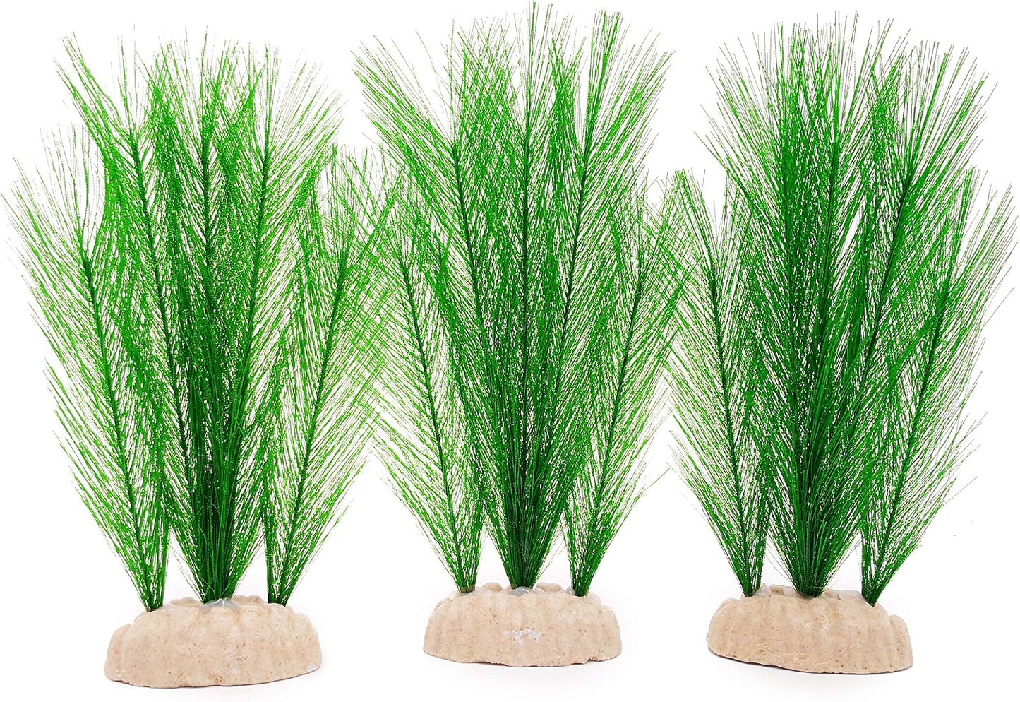 Aquarium Decorations 3Pcs Fish Tank Artificial Green Water Plants Made of Silk Fabrics Plastic