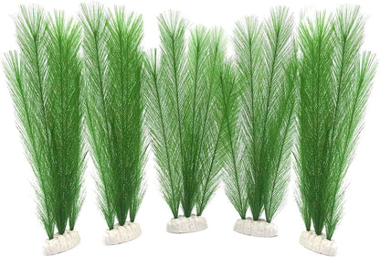Aquarium Decorations 3Pcs Fish Tank Artificial Green Water Plants Made of Silk Fabrics Plastic