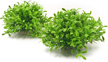 Aquarium Decorations 3Pcs Fish Tank Artificial Green Water Plants Made of Silk Fabrics Plastic