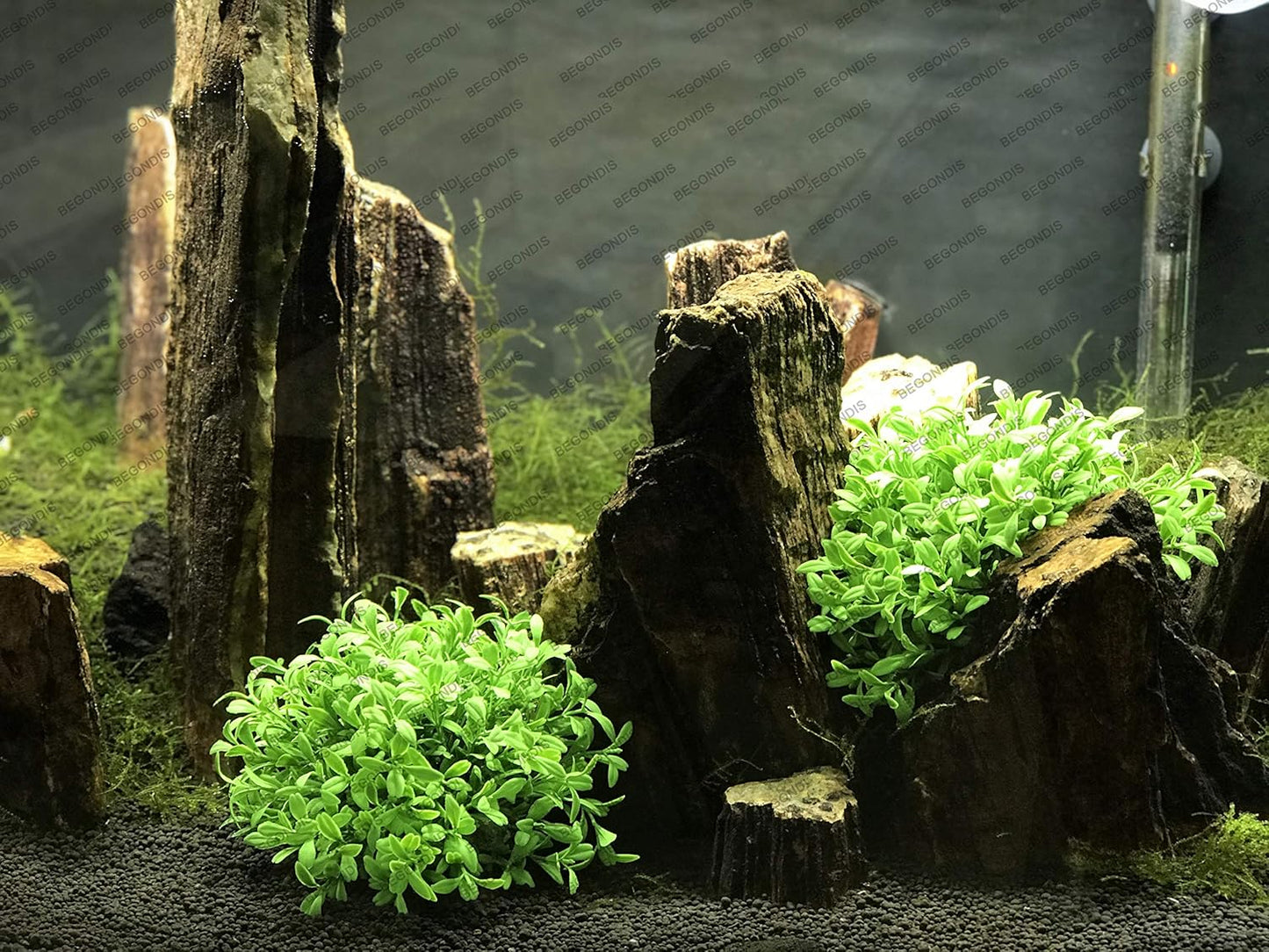 Aquarium Decorations 3Pcs Fish Tank Artificial Green Water Plants Made of Silk Fabrics Plastic
