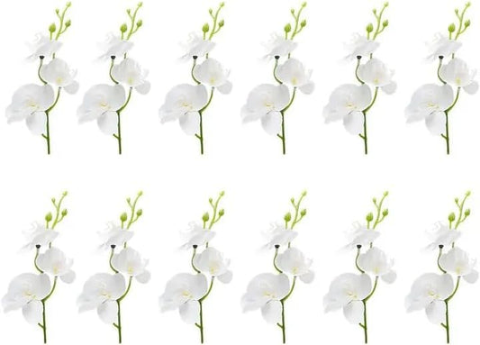 24 PCS White Orchids Artificial Flowers, Mini Cream Floating Flowers Filler Vase Fillers for Floating Candles Wedding Centerpiece Table Party Home Restaurant Decoration