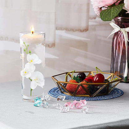 24 PCS White Orchids Artificial Flowers, Mini Cream Floating Flowers Filler Vase Fillers for Floating Candles Wedding Centerpiece Table Party Home Restaurant Decoration