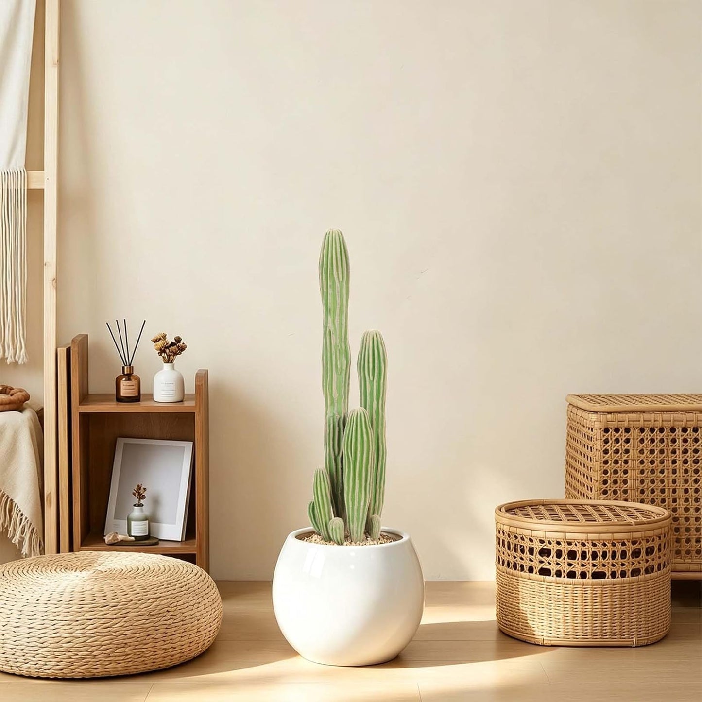 Artificial Cactus 16 INCH Tall Fake Cactus Plants Faux Cacti Saguaro with Planter for Indoor Outdoor Home Office Shop Garden Decoration