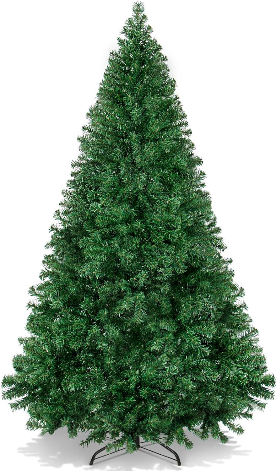 Artificial Christmas Tree, 6ft Premium Unlit Hinged Design, Dense Branches Realistic Holiday Décor w/Easy Assembly, Base