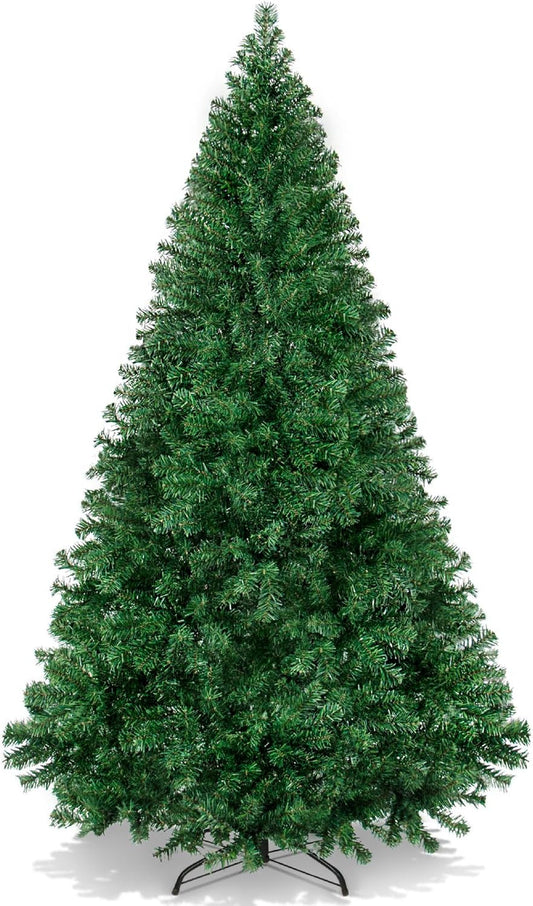 Artificial Christmas Tree, 6ft Premium Unlit Hinged Design, Dense Branches Realistic Holiday Décor w/Easy Assembly, Base