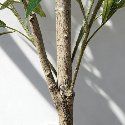 6ft Faux Olive Tree, Artificial Olive Tree Indoor, High Imitation Silk Plant Artificial Plants with Natural Wood Trunk and Lifelike Fruits for Home Office Decor