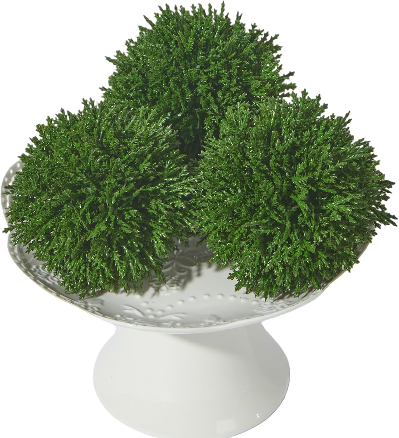 4 Inch Decorative Balls, Real Touch Cedar Topiary Ball Faux Greenery Boxwood Balls for Centerpiece Bowls Farmhouse Home Decor 3 Pcs