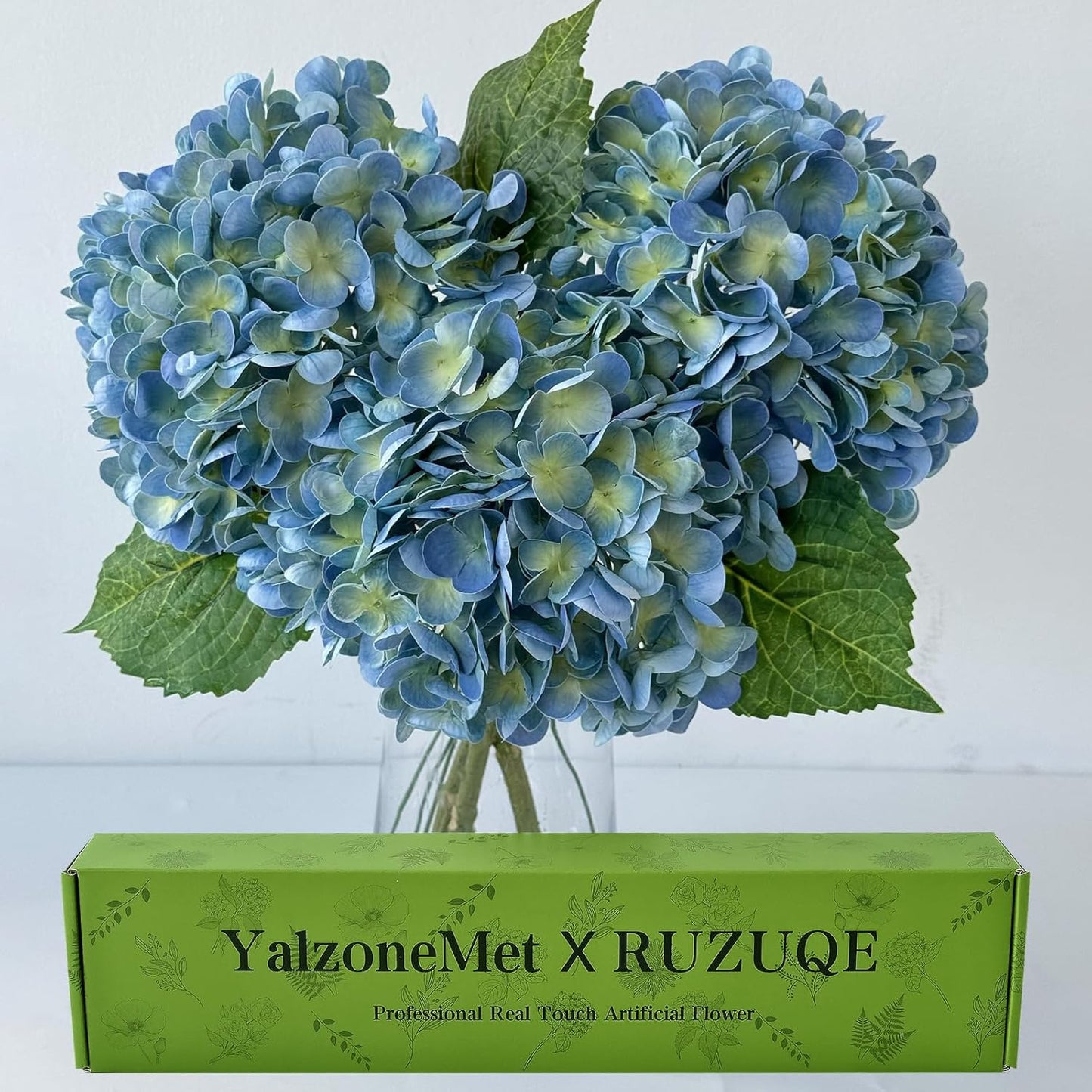 3 PCS White Hydrangea Artificial Flowers 21 inchs Real Touch Faux Hydrangea Flowers for Wedding Tables Centerpieces Fake Flowers for Party Home Kitchen Decor