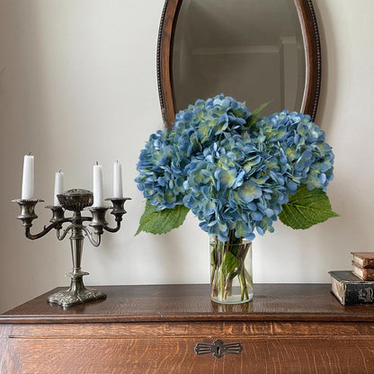 3 PCS White Hydrangea Artificial Flowers 21 inchs Real Touch Faux Hydrangea Flowers for Wedding Tables Centerpieces Fake Flowers for Party Home Kitchen Decor
