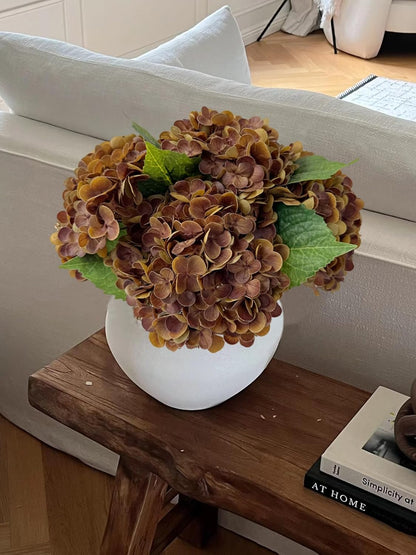 3 PCS White Hydrangea Artificial Flowers 21 inchs Real Touch Faux Hydrangea Flowers for Wedding Tables Centerpieces Fake Flowers for Party Home Kitchen Decor