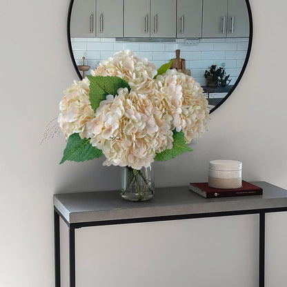 3 PCS White Hydrangea Artificial Flowers 21 inchs Real Touch Faux Hydrangea Flowers for Wedding Tables Centerpieces Fake Flowers for Party Home Kitchen Decor