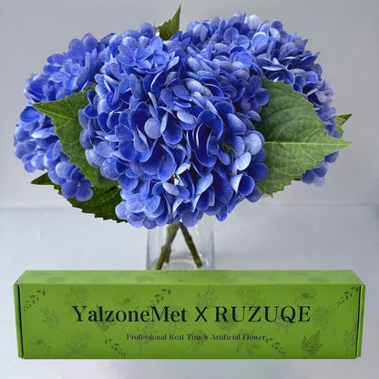 3 PCS White Hydrangea Artificial Flowers 21 inchs Real Touch Faux Hydrangea Flowers for Wedding Tables Centerpieces Fake Flowers for Party Home Kitchen Decor