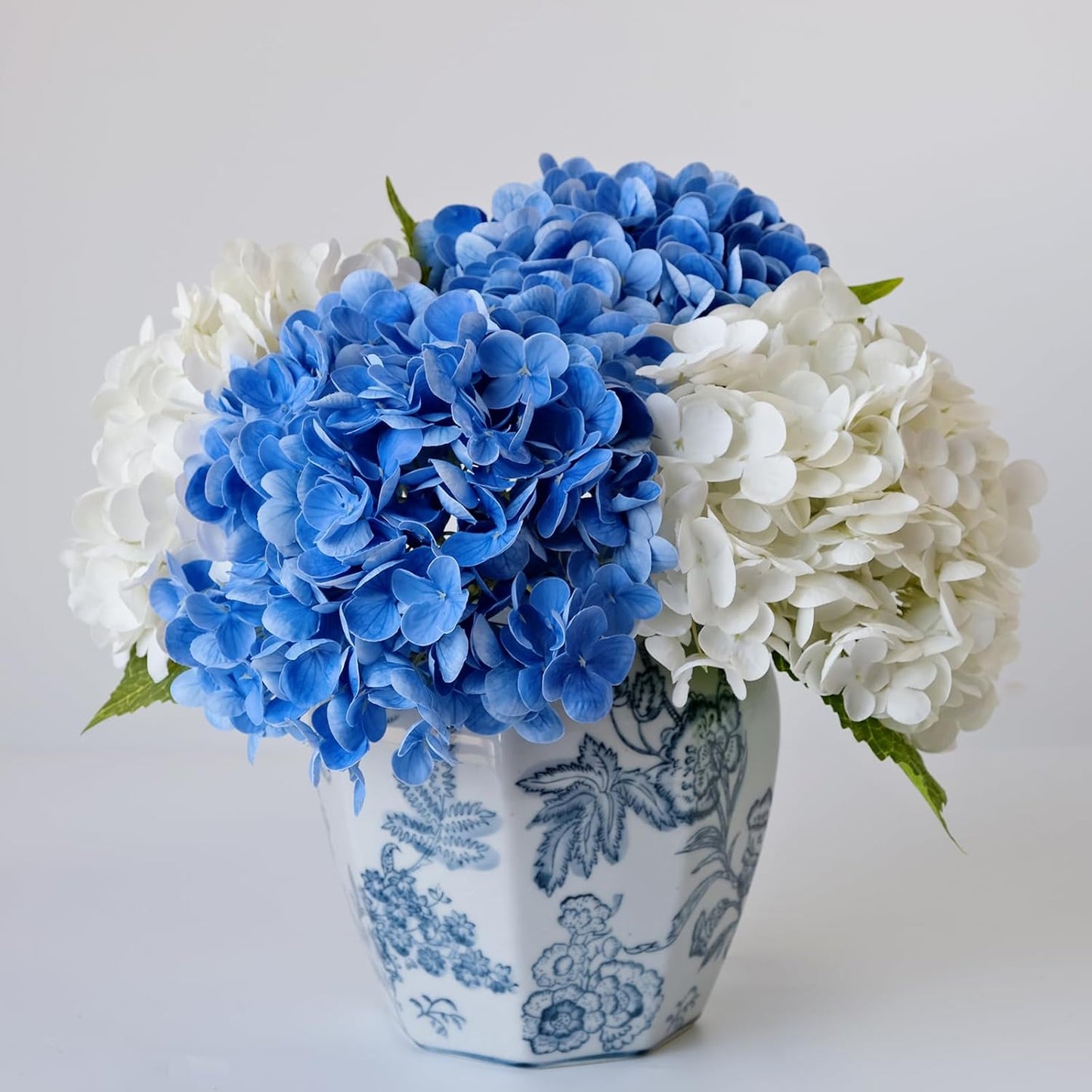 3 PCS White Hydrangea Artificial Flowers 21 inchs Real Touch Faux Hydrangea Flowers for Wedding Tables Centerpieces Fake Flowers for Party Home Kitchen Decor