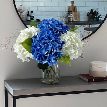 3 PCS White Hydrangea Artificial Flowers 21 inchs Real Touch Faux Hydrangea Flowers for Wedding Tables Centerpieces Fake Flowers for Party Home Kitchen Decor