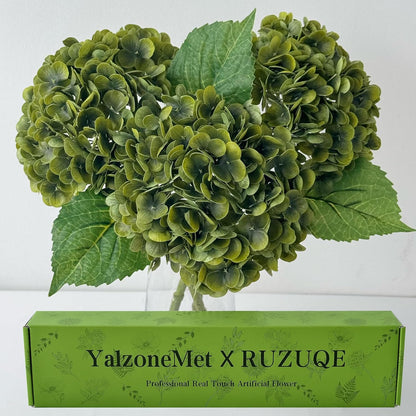3 PCS White Hydrangea Artificial Flowers 21 inchs Real Touch Faux Hydrangea Flowers for Wedding Tables Centerpieces Fake Flowers for Party Home Kitchen Decor