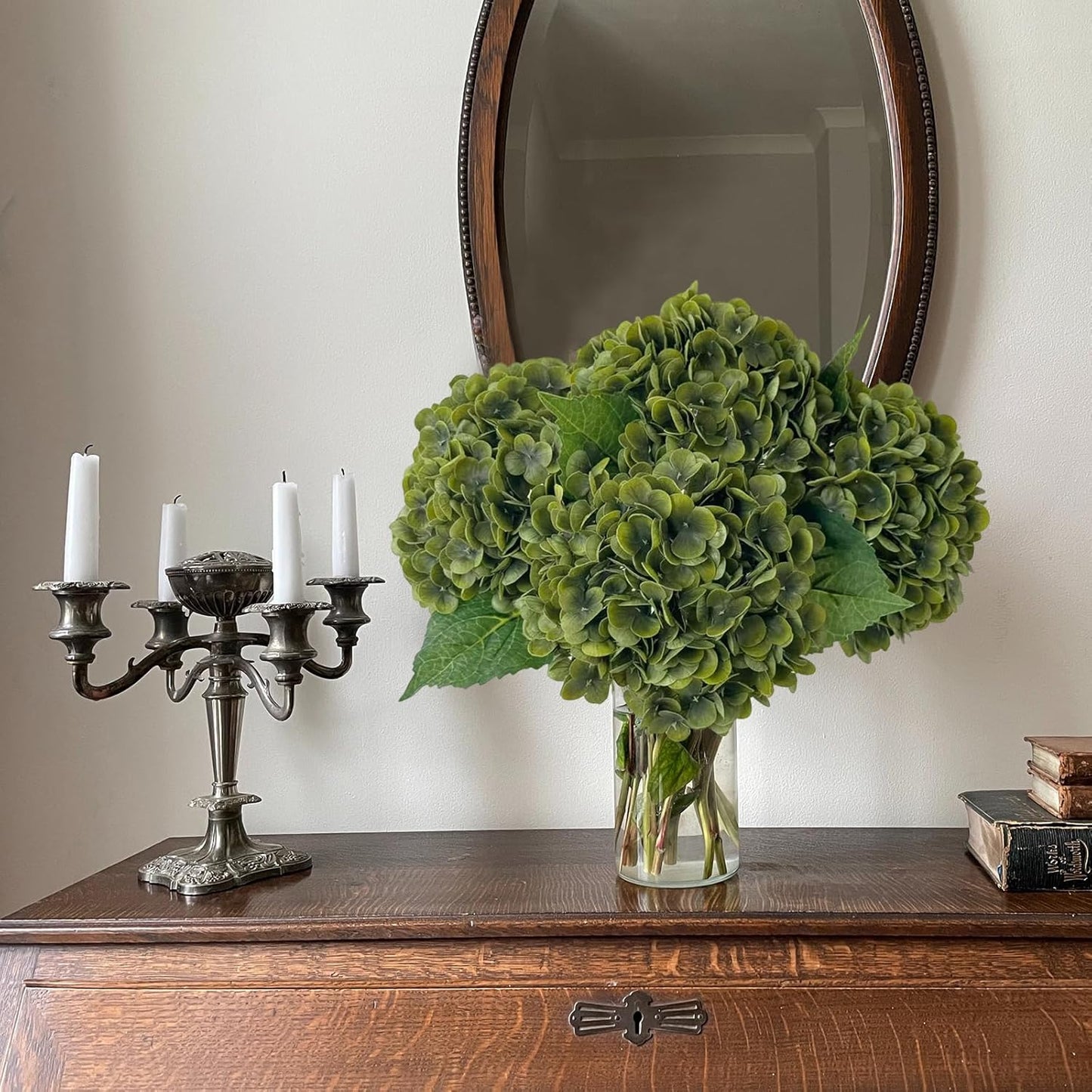 3 PCS White Hydrangea Artificial Flowers 21 inchs Real Touch Faux Hydrangea Flowers for Wedding Tables Centerpieces Fake Flowers for Party Home Kitchen Decor