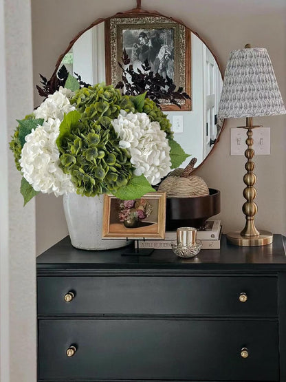 3 PCS White Hydrangea Artificial Flowers 21 inchs Real Touch Faux Hydrangea Flowers for Wedding Tables Centerpieces Fake Flowers for Party Home Kitchen Decor