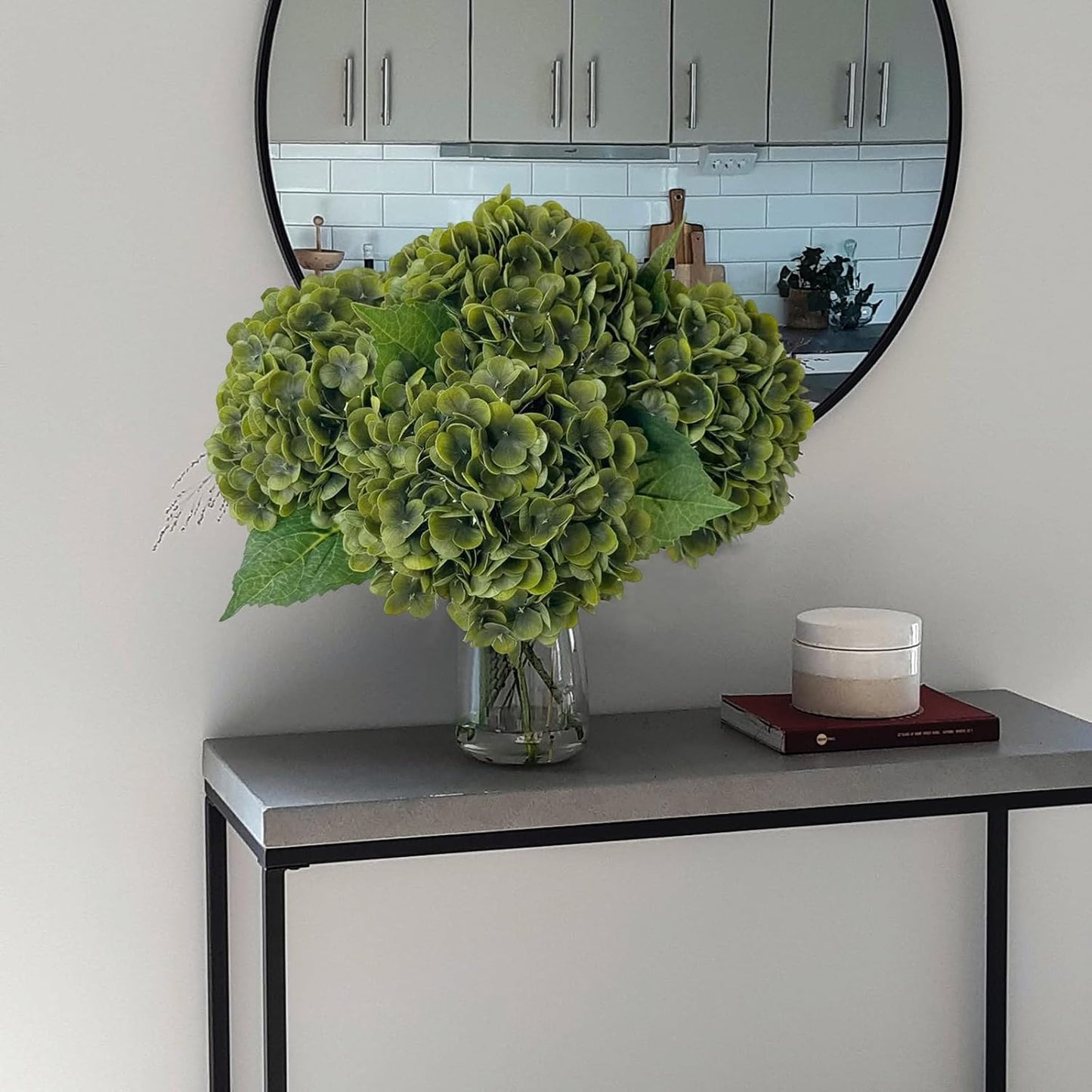 3 PCS White Hydrangea Artificial Flowers 21 inchs Real Touch Faux Hydrangea Flowers for Wedding Tables Centerpieces Fake Flowers for Party Home Kitchen Decor