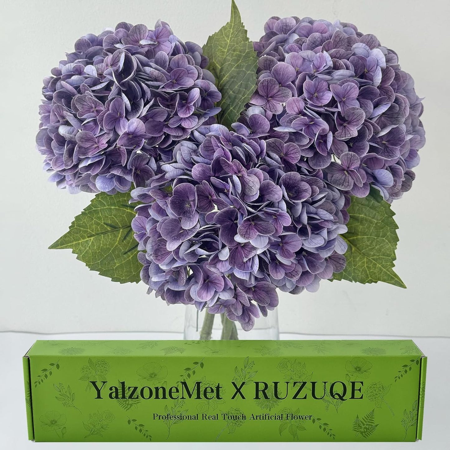 3 PCS White Hydrangea Artificial Flowers 21 inchs Real Touch Faux Hydrangea Flowers for Wedding Tables Centerpieces Fake Flowers for Party Home Kitchen Decor