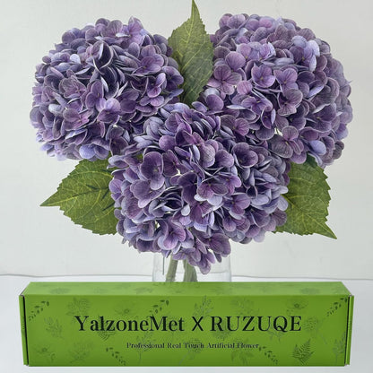 3 PCS White Hydrangea Artificial Flowers 21 inchs Real Touch Faux Hydrangea Flowers for Wedding Tables Centerpieces Fake Flowers for Party Home Kitchen Decor