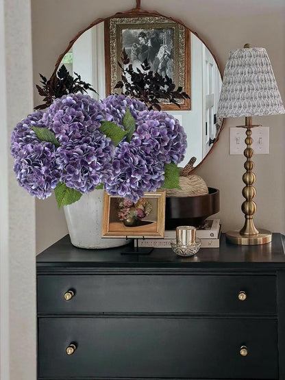 3 PCS White Hydrangea Artificial Flowers 21 inchs Real Touch Faux Hydrangea Flowers for Wedding Tables Centerpieces Fake Flowers for Party Home Kitchen Decor