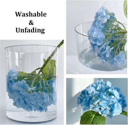3 PCS White Hydrangea Artificial Flowers 21 inchs Real Touch Faux Hydrangea Flowers for Wedding Tables Centerpieces Fake Flowers for Party Home Kitchen Decor
