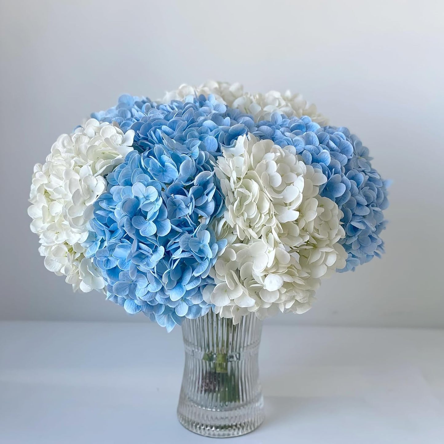 3 PCS White Hydrangea Artificial Flowers 21 inchs Real Touch Faux Hydrangea Flowers for Wedding Tables Centerpieces Fake Flowers for Party Home Kitchen Decor