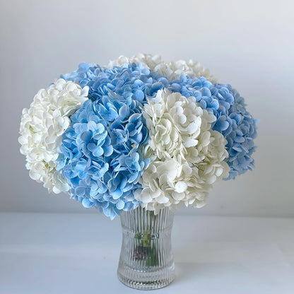 3 PCS White Hydrangea Artificial Flowers 21 inchs Real Touch Faux Hydrangea Flowers for Wedding Tables Centerpieces Fake Flowers for Party Home Kitchen Decor