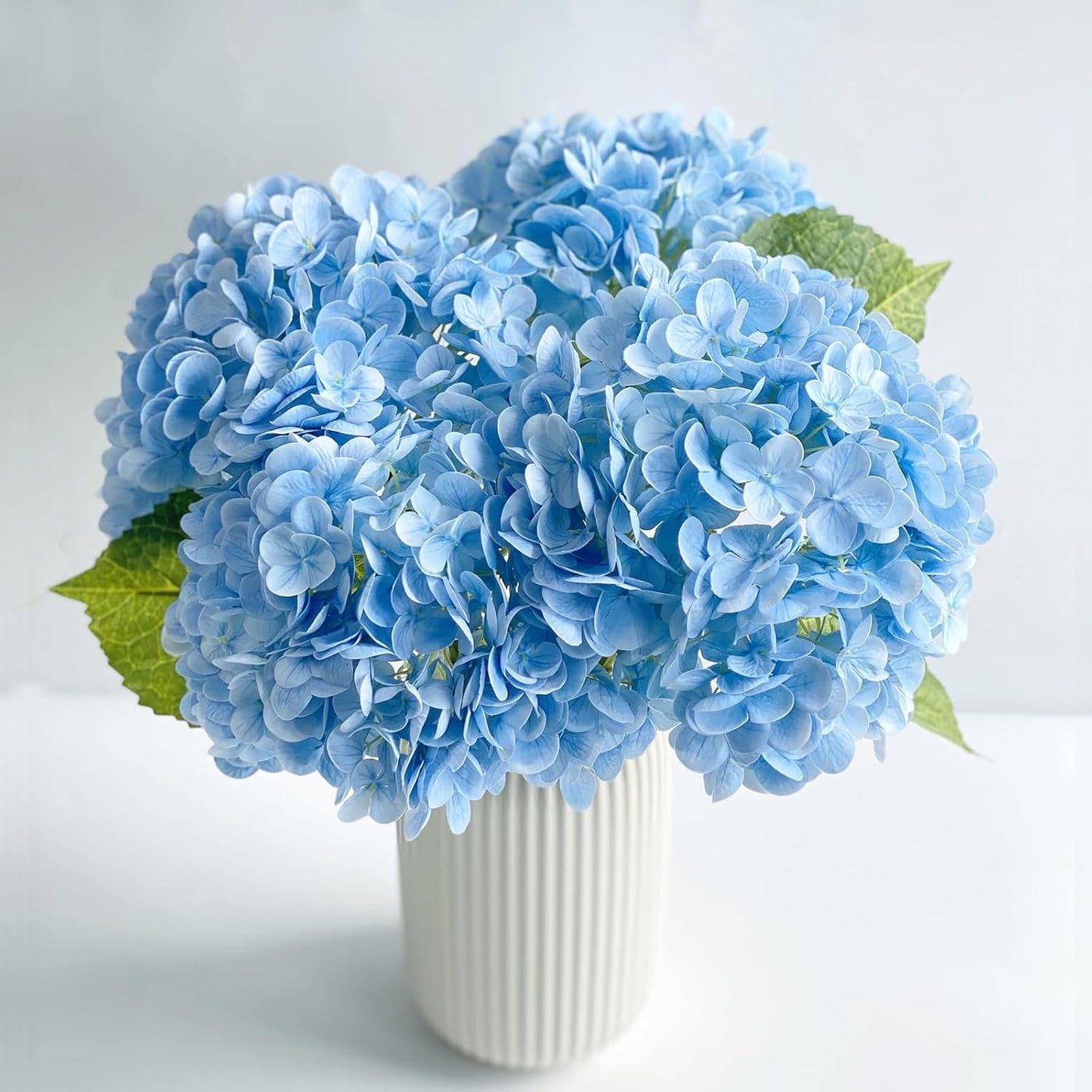 3 PCS White Hydrangea Artificial Flowers 21 inchs Real Touch Faux Hydrangea Flowers for Wedding Tables Centerpieces Fake Flowers for Party Home Kitchen Decor