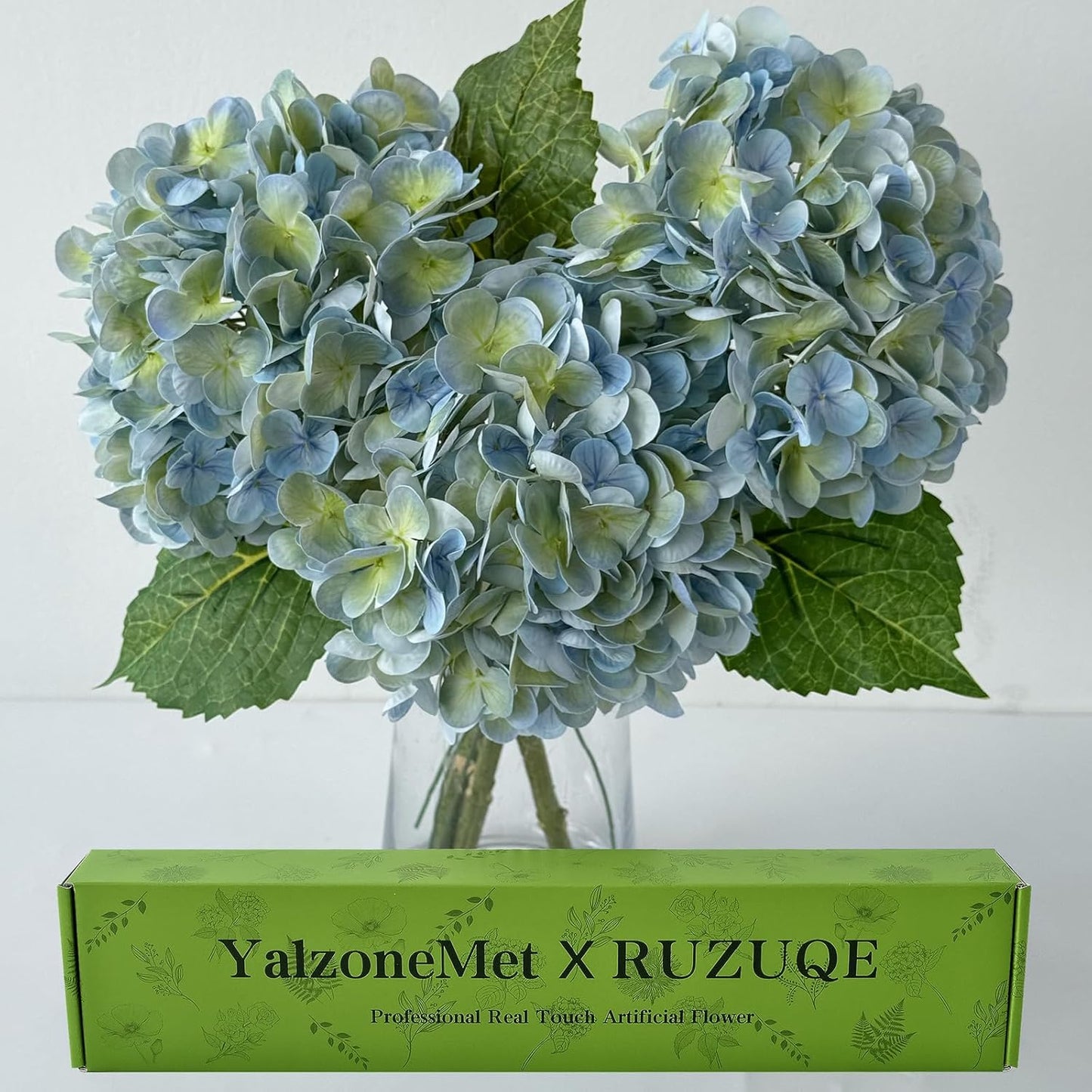 3 PCS White Hydrangea Artificial Flowers 21 inchs Real Touch Faux Hydrangea Flowers for Wedding Tables Centerpieces Fake Flowers for Party Home Kitchen Decor