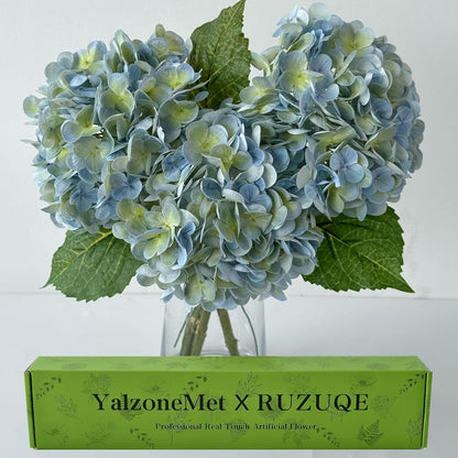 3 PCS White Hydrangea Artificial Flowers 21 inchs Real Touch Faux Hydrangea Flowers for Wedding Tables Centerpieces Fake Flowers for Party Home Kitchen Decor