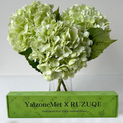 3 PCS White Hydrangea Artificial Flowers 21 inchs Real Touch Faux Hydrangea Flowers for Wedding Tables Centerpieces Fake Flowers for Party Home Kitchen Decor